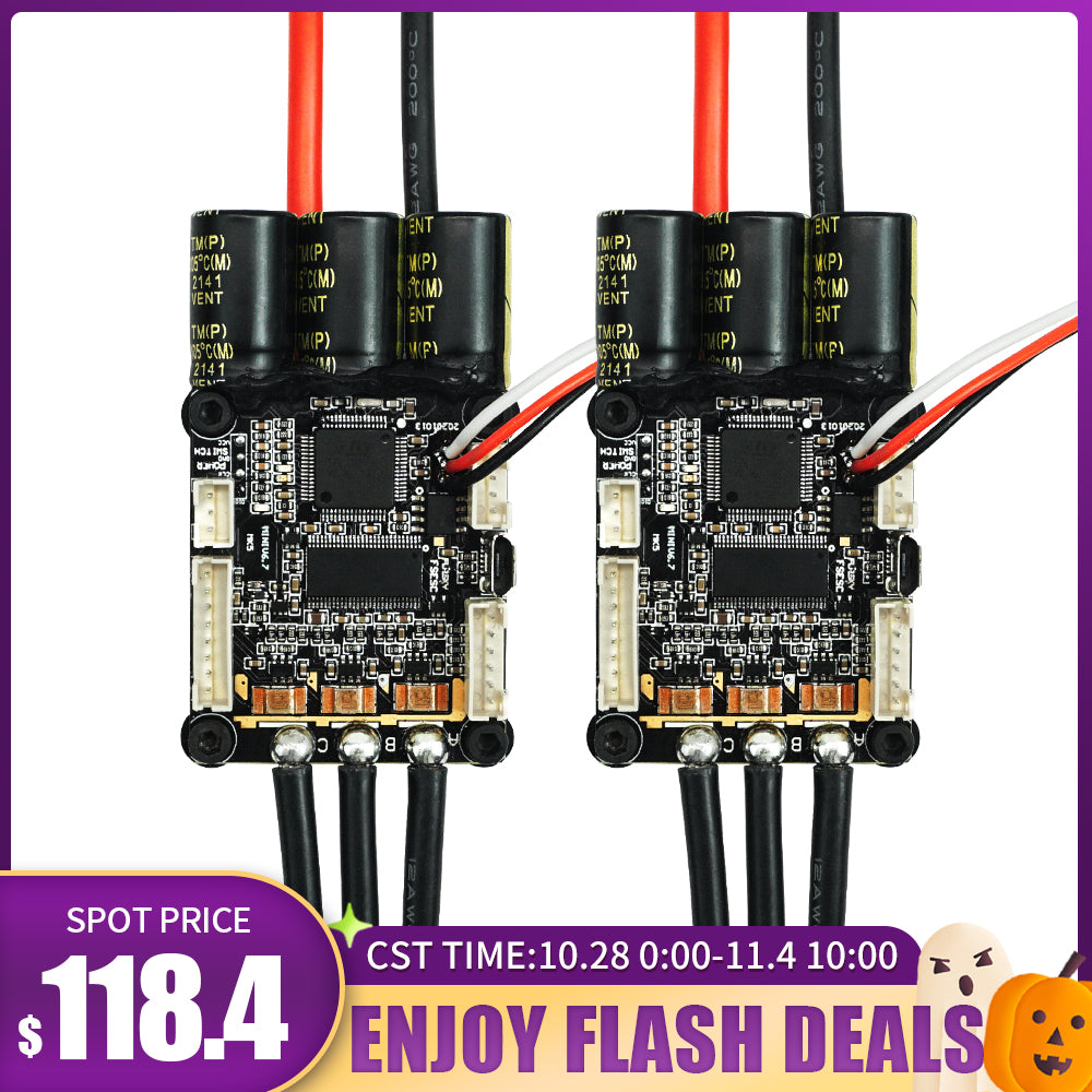 Flash Deals 2pcs FLIPSKY Mini V6 MK5 With Power Button base on VESC_6_MK5 With Aluminum Anodized Heat Sink