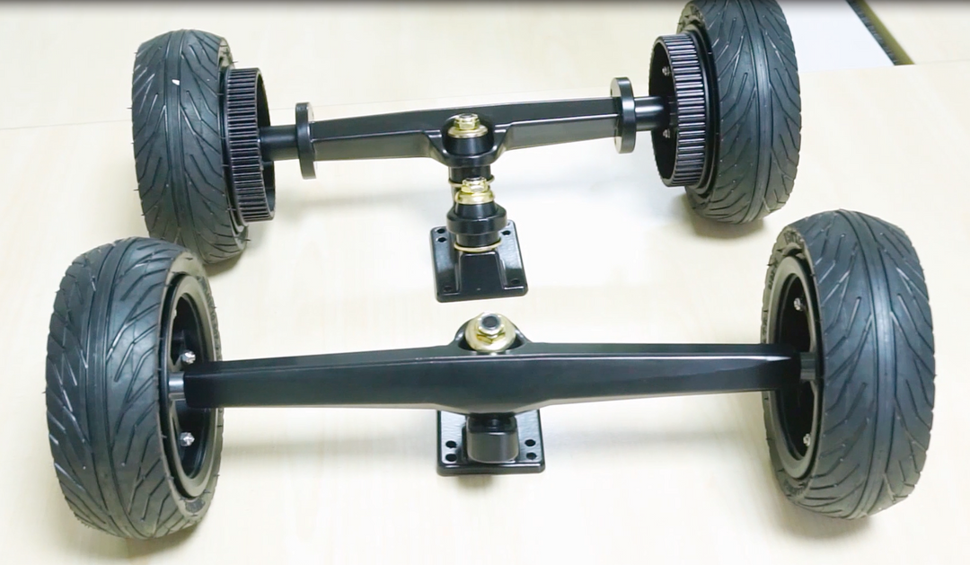 How to mount 8mm bearing wheels to 10mm shaft 15.22” Double Kingpin Trucks?