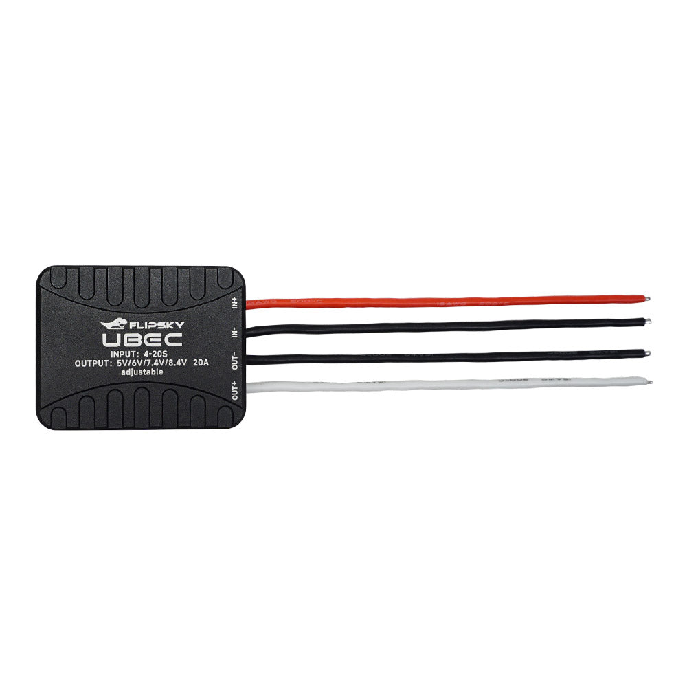 Flipsky 4-20S Lipo External UBEC 20A 5.0V (default) / 6.0V / 7.4V / 8.4V for RC Car Fixed Wing Aircraft Robot Arm Black