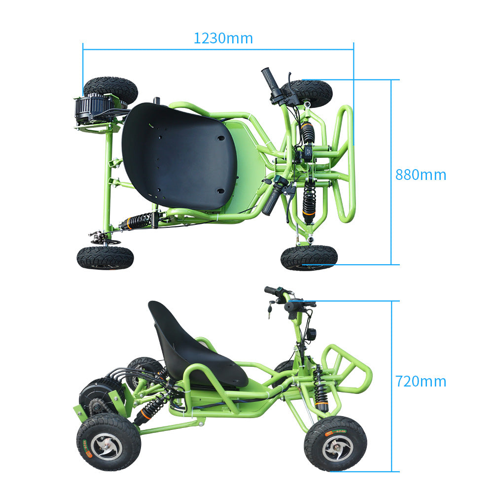 Flipsky Front And Rear Shocks 20ah/1512wh 15000W Mini Buggy Off Road Pedal Kart All Terrain Pedal Go Kart