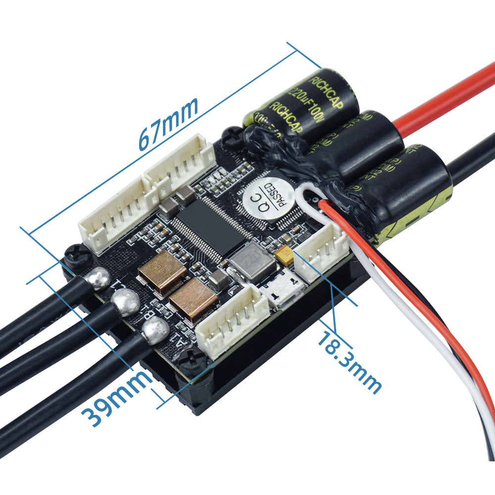 Mini FSESC4.20 50A base on VESC® 4.12 with Aluminum Anodized Heat Sink