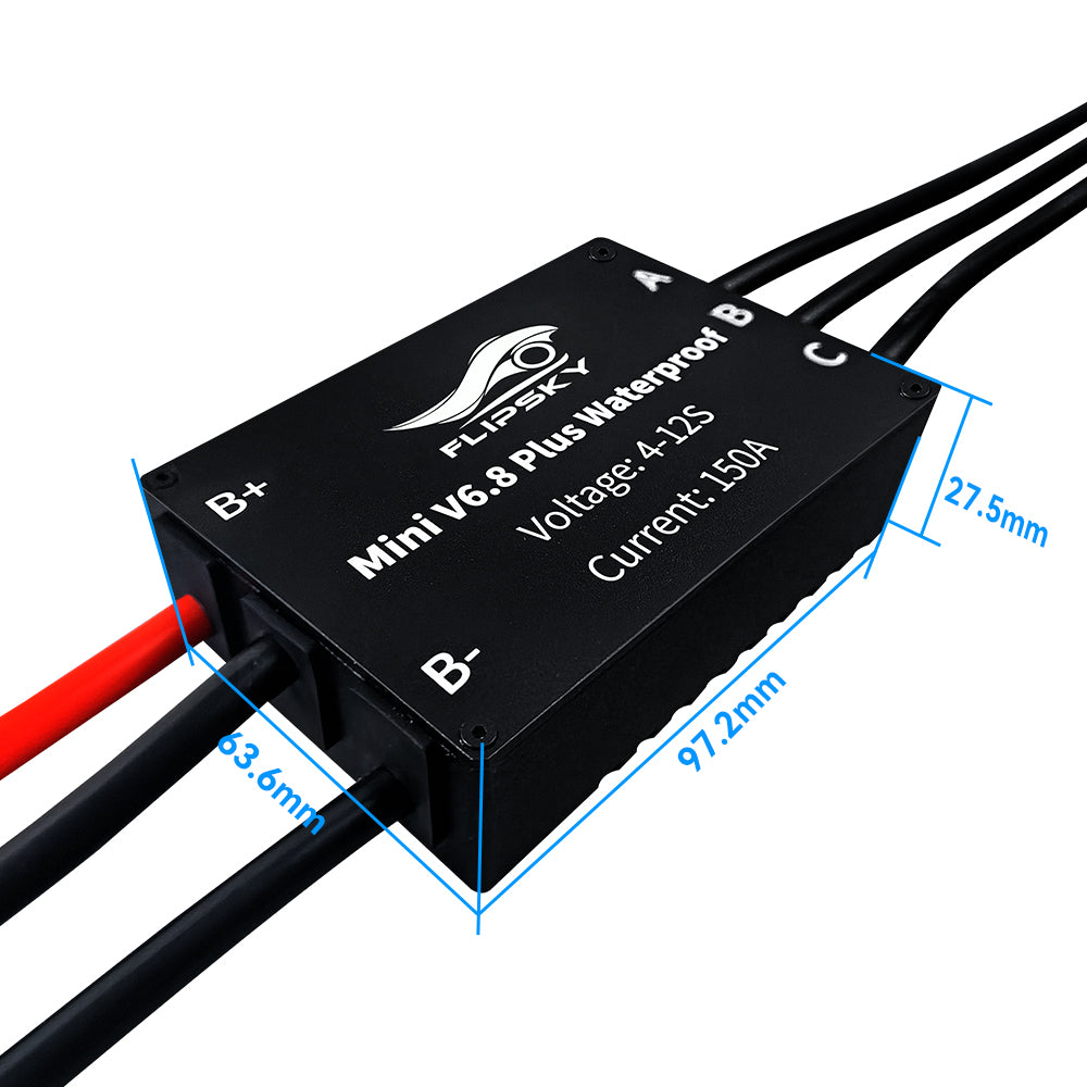 Flipsky IP68 Waterproof ESC Electronic Speed Controller Mini FSESC6.8 Plus based on VESC6 150A for Efoil Ejet / boat esurf