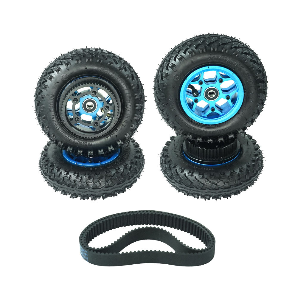 4PCS 7" 8'' ATM Offroad Wheel Pneumatic Rubber All Terrain Mountain Wheels Kit With Two Belt For DIY Skateboard /Scooter - FLIPSKY