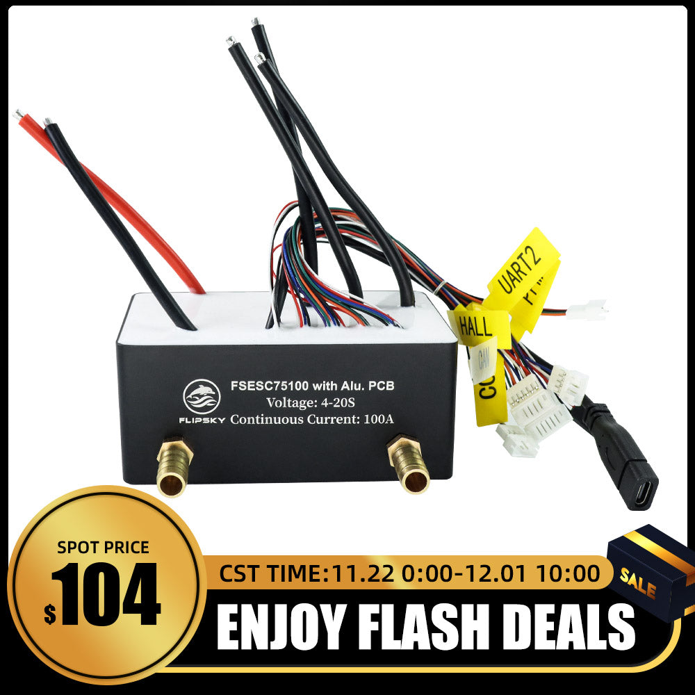 Flash Deals Flipsky 75100 With Aluminum PCB Based on VESC For Electric Skateboard / Scooter / Ebike Speed Controller