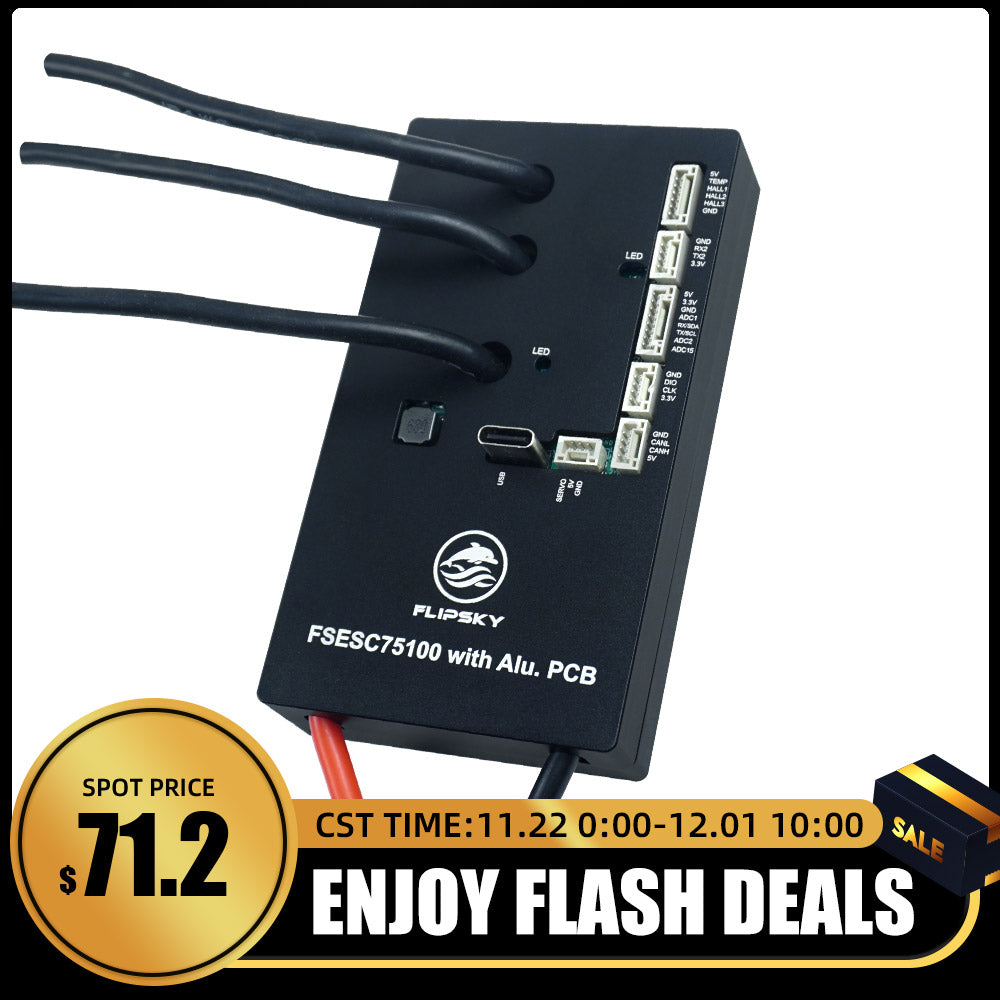 Flash Deals Flipsky 75100 With Aluminum PCB Based on VESC For Electric Skateboard / Scooter / Ebike Speed Controller