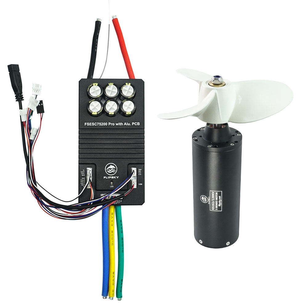 Group W7 Water Sports Kit (Includes High Current FSESC75300 /75200 and 65161 Motor) - FLIPSKY