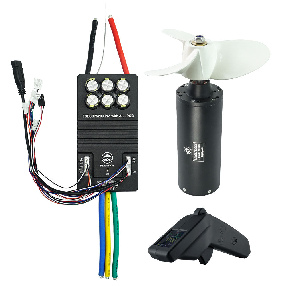 Group W7 Water Sports Kit (Includes High Current FSESC75300 /75200 and 65161 Motor) - FLIPSKY