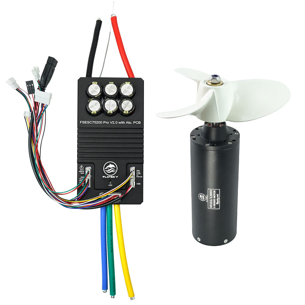 Group W7 Water Sports Kit (Includes High Current FSESC75300 /75200 and 65161 Motor) - FLIPSKY