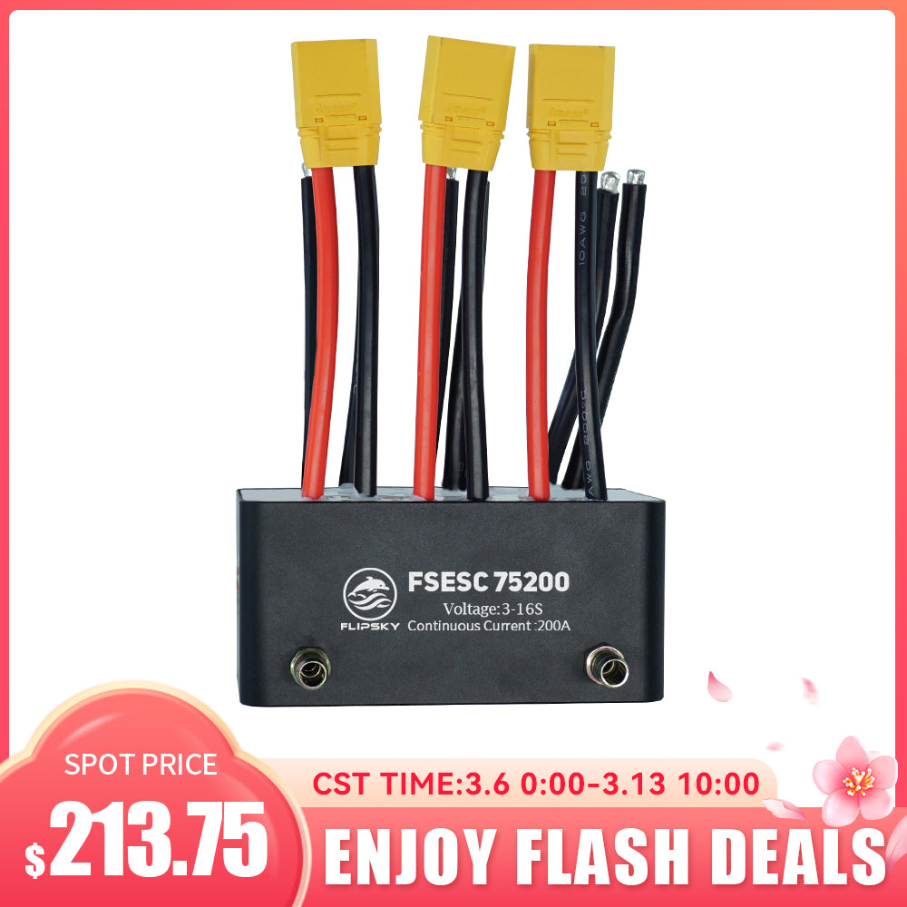 Flipsky FSESC 75200 75V High Current 200A ESC Base On Vesc With Aluminum Case Water Cooling Enclosure For E-Foil Fighting Robot Surfboard AGV Robot