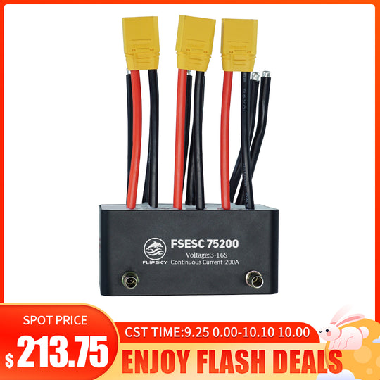 Flash Deals Flipsky FSESC 75200 75V High Current 200A ESC Base On Vesc With Aluminum Case Water Cooling Enclosure For E-Foil Fighting Robot Surfboard AGV Robot
