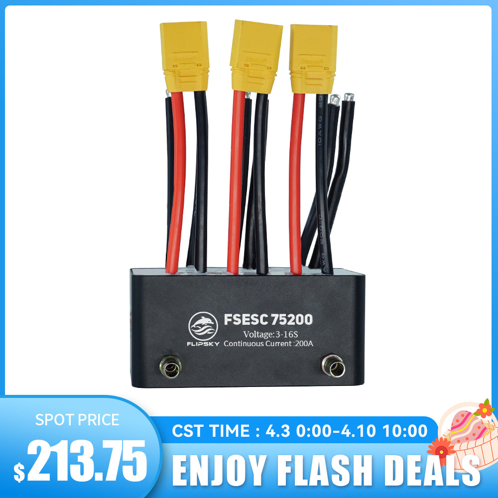 Flipsky FSESC 75200 75V High Current 200A ESC Base On Vesc With Aluminum Case Water Cooling Enclosure For E-Foil Fighting Robot Surfboard AGV Robot