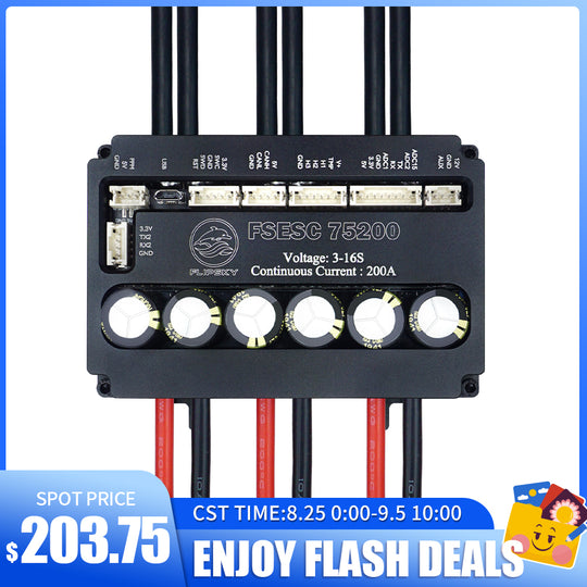 Flash Deals Flipsky FSESC 75200 75V High Current 200A ESC Base On Vesc With Aluminum Case Water Cooling Enclosure For E-Foil Fighting Robot Surfboard AGV Robot
