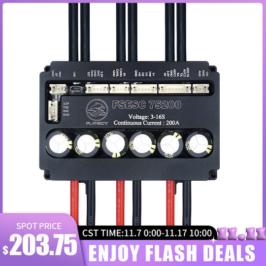 Flash Deals Flipsky FSESC 75200 75V High Current 200A ESC Base On Vesc With Aluminum Case Water Cooling Enclosure For E-Foil Fighting Robot Surfboard AGV Robot