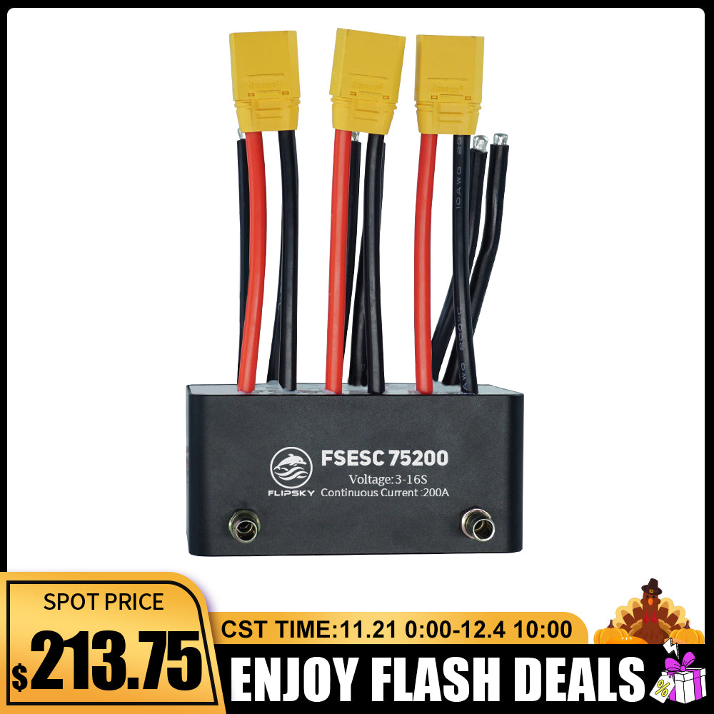 Flipsky FSESC 75200 75V High Current 200A ESC Base On Vesc With Aluminum Case Water Cooling Enclosure For E-Foil Fighting Robot Surfboard AGV Robot