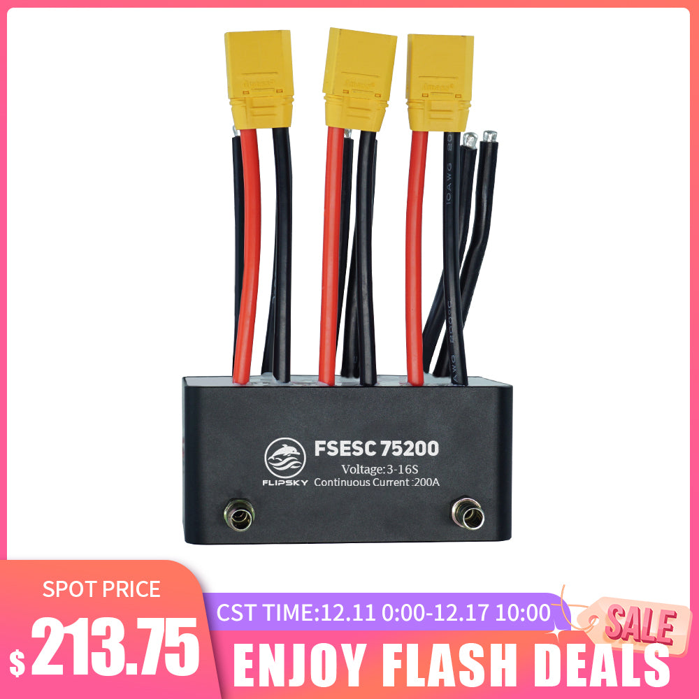 Flipsky FSESC 75200 75V High Current 200A ESC Base On Vesc With Aluminum Case Water Cooling Enclosure For E-Foil Fighting Robot Surfboard AGV Robot