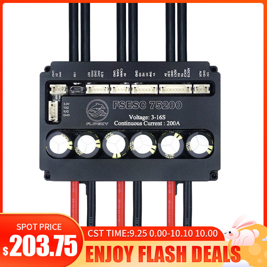 Flash Deals Flipsky FSESC 75200 75V High Current 200A ESC Base On Vesc With Aluminum Case Water Cooling Enclosure For E-Foil Fighting Robot Surfboard AGV Robot