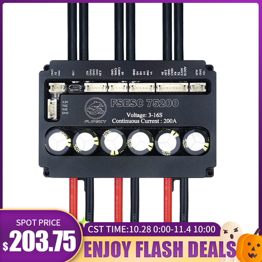 Flash Deals Flipsky FSESC 75200 75V High Current 200A ESC Base On Vesc With Aluminum Case Water Cooling Enclosure For E-Foil Fighting Robot Surfboard AGV Robot