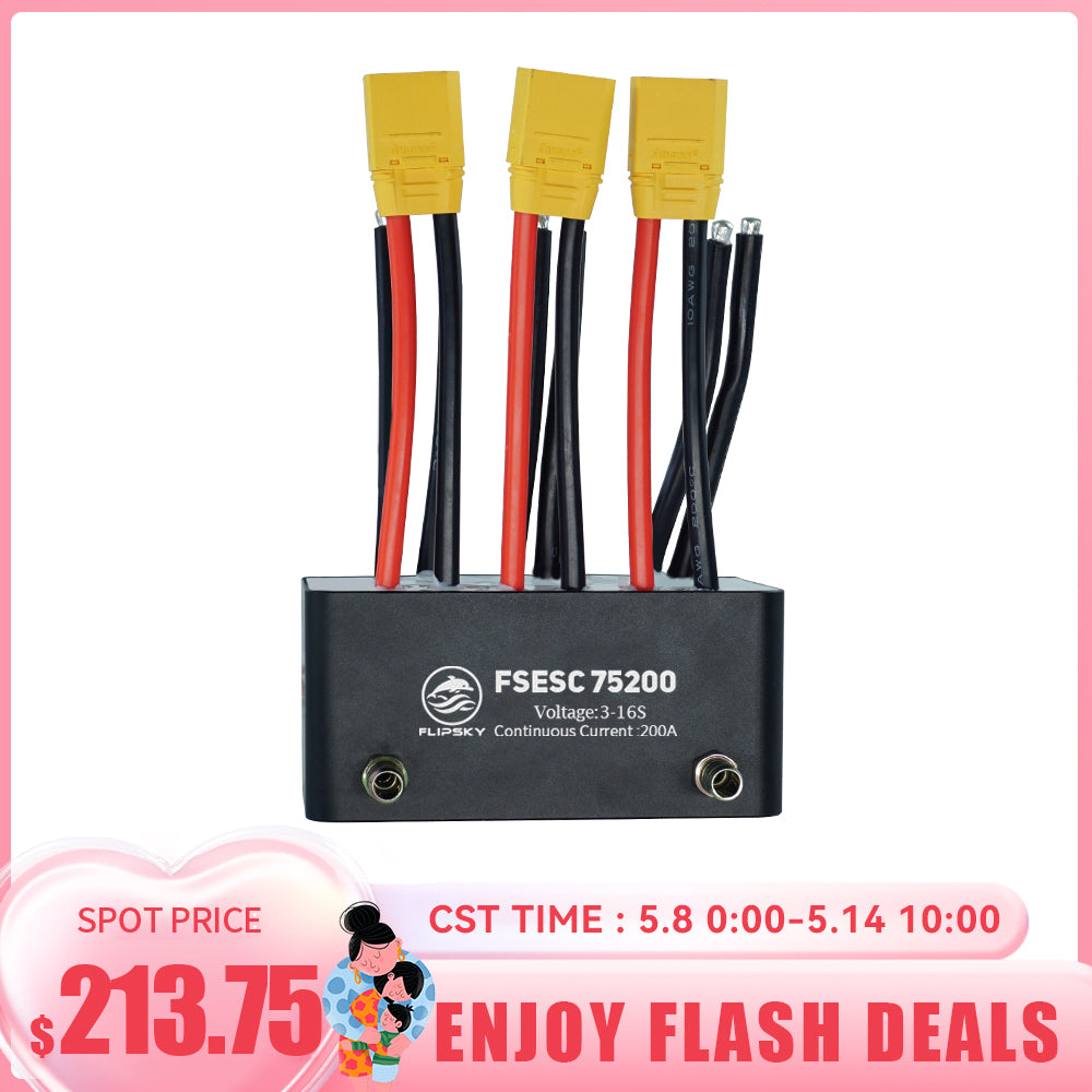 Flipsky FSESC 75200 75V High Current 200A ESC Base On Vesc With Aluminum Case Water Cooling Enclosure For E-Foil Fighting Robot Surfboard AGV Robot