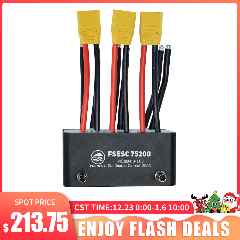 Flipsky FSESC 75200 75V High Current 200A ESC Base On Vesc With Aluminum Case Water Cooling Enclosure For E-Foil Fighting Robot Surfboard AGV Robot
