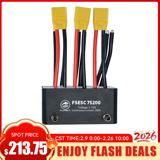 Flipsky FSESC 75200 75V High Current 200A ESC Base On Vesc With Aluminum Case Water Cooling Enclosure For E-Foil Fighting Robot Surfboard AGV Robot