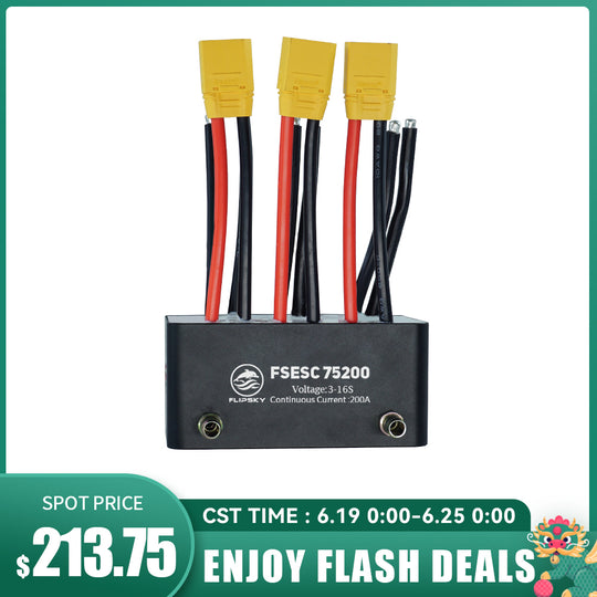 Flash Deals Flipsky FSESC 75200 75V High Current 200A ESC Base On Vesc With Aluminum Case Water Cooling Enclosure For E-Foil Fighting Robot Surfboard AGV Robot