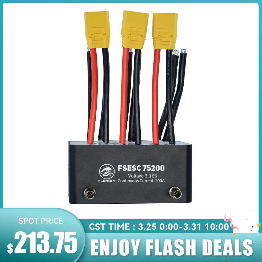 Flipsky FSESC 75200 75V High Current 200A ESC Base On Vesc With Aluminum Case Water Cooling Enclosure For E-Foil Fighting Robot Surfboard AGV Robot