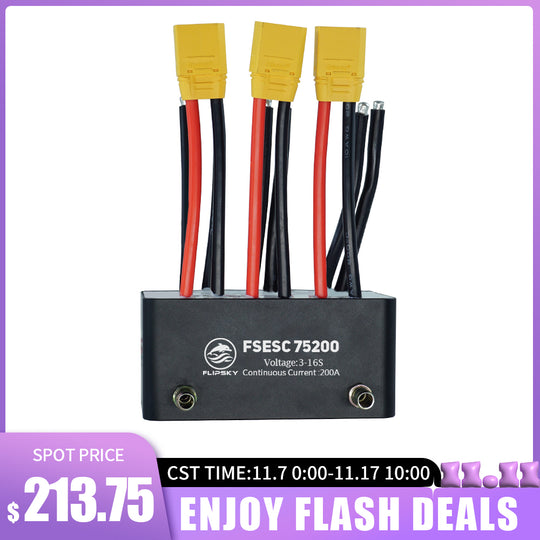 Flash Deals Flipsky FSESC 75200 75V High Current 200A ESC Base On Vesc With Aluminum Case Water Cooling Enclosure For E-Foil Fighting Robot Surfboard AGV Robot