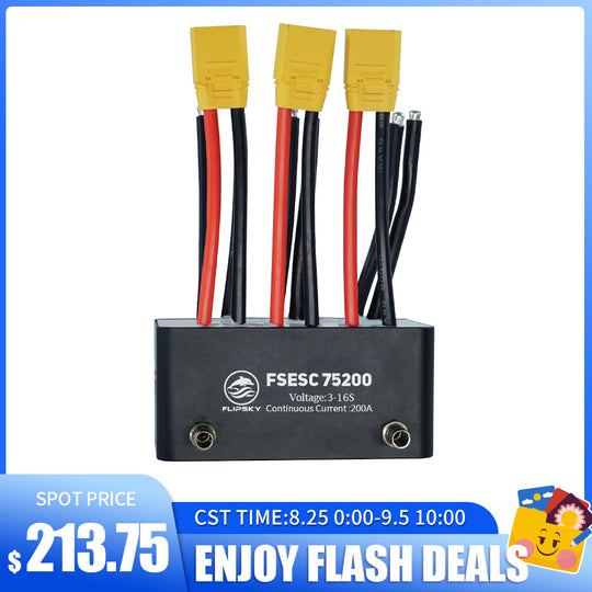 Flash Deals Flipsky FSESC 75200 75V High Current 200A ESC Base On Vesc With Aluminum Case Water Cooling Enclosure For E-Foil Fighting Robot Surfboard AGV Robot