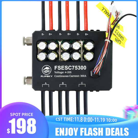 Flipsky FSESC 75300 84V High Current 350A ESC Base On Vesc With Aluminum Case Water Cooling Enclosure For E-Foil Fighting Robot Surfboard AGV Robot