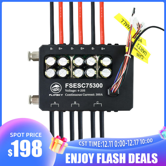 Flash Deals Flipsky FSESC 75300 84V High Current 350A ESC Base On Vesc With Aluminum Case Water Cooling Enclosure For E-Foil Fighting Robot Surfboard AGV Robot