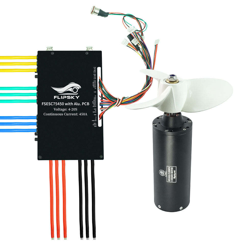 Group W7 Water Sports Kit (Includes High Current FSESC75300 /75200 and 65161 Motor) - FLIPSKY