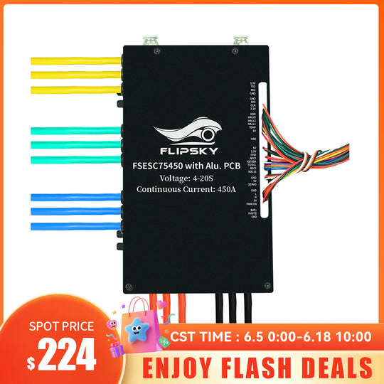 Flash Deals Flipsky FSESC 75450 84V High Current 450A ESC Base On Vesc With Aluminum Case Water Cooling Enclosure For E-Foil Fighting Robot Surfboard AGV Robot