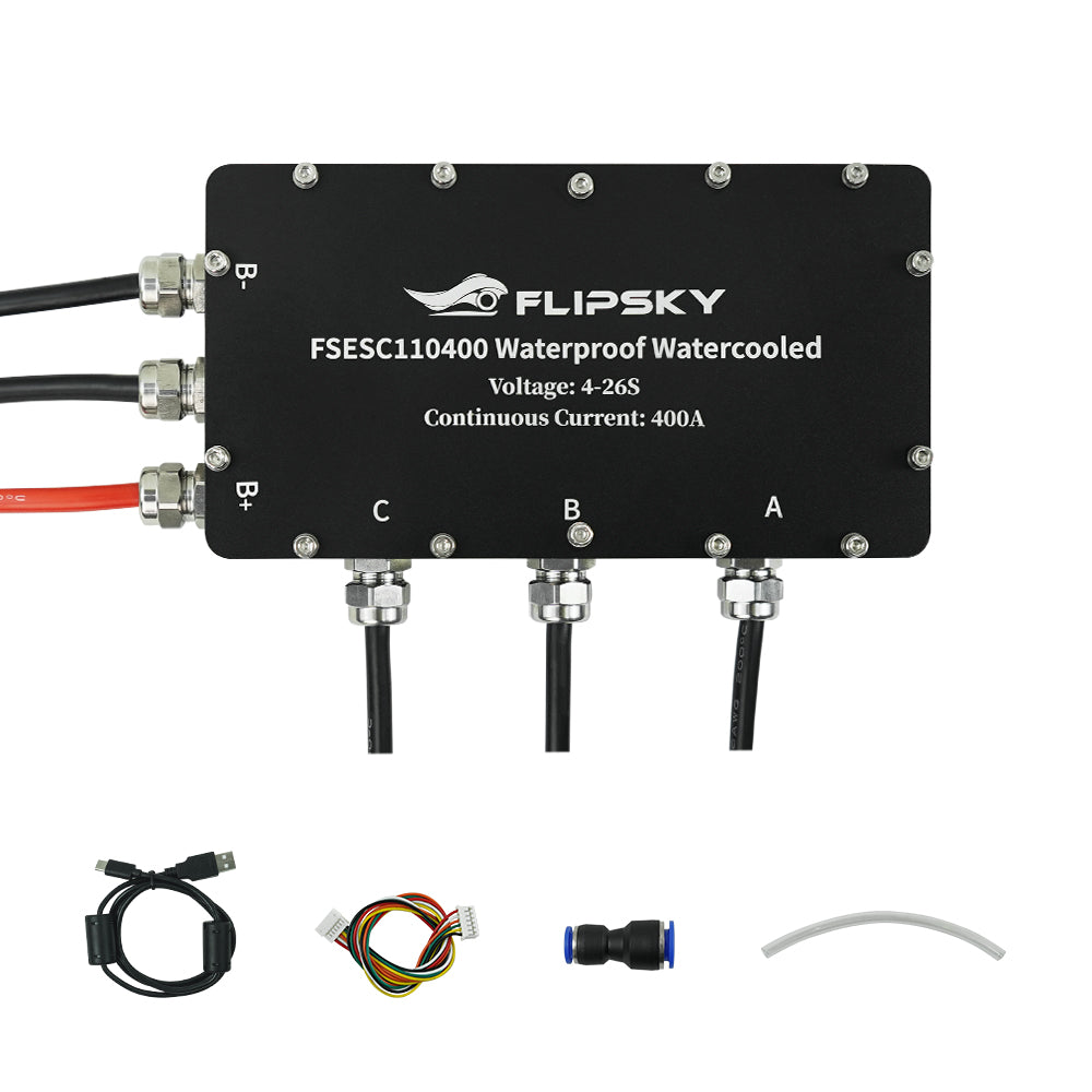 Flipsky FSESC 110400 High Voltage 110V High Current 400A Waterproof ESC Base On Vesc With Aluminum Case Water Cooling Enclosure For E-Foil Fighting Robot Surfboard AGV Robot/RC Boat