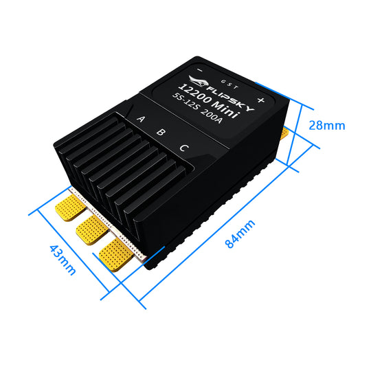 Flipsky Brushless Electric Speed Controller 12200 5-12S Power 200A AM32 Firmware For Multi-Rotor Aircrafts Airplane Models Plant Protection Machine Boat Models RC Car Models