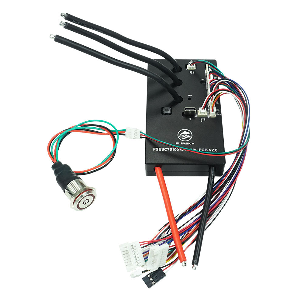 Flipsky 75100 V2.0 With Aluminum PCB With Power Key Switch Button Based on VESC For Electric Skateboard / Scooter / Ebike Speed Controller - FLIPSKY