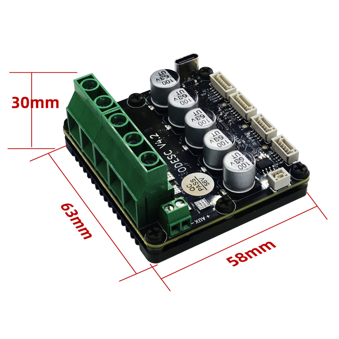 ODESC V4.2 Single-Drive High-Current High-Precision Brushless Servo Motor Controller, Based On ODrive3.6 Upgrade, Software Configuration Compatible With Odrivetool, FOC, BLDC - FLIPSKY