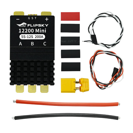Flipsky Brushless Electric Speed Controller 12200 5-12S Power 200A BLHeli_32 / AM32 Firmware For Multi-Rotor Aircrafts Airplane Models Plant Protection Machine Boat Models RC Car Models