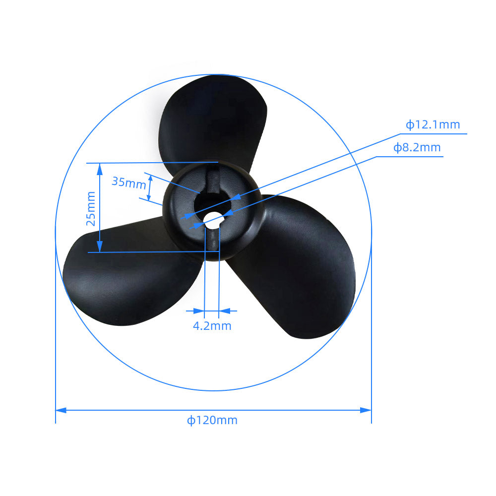 Nylon Motor Boat Propellers 3.8 Inches Electric Engine Outboard Propeller For Boat / Kayak / Submarine / Efoil / Surf / Yacht