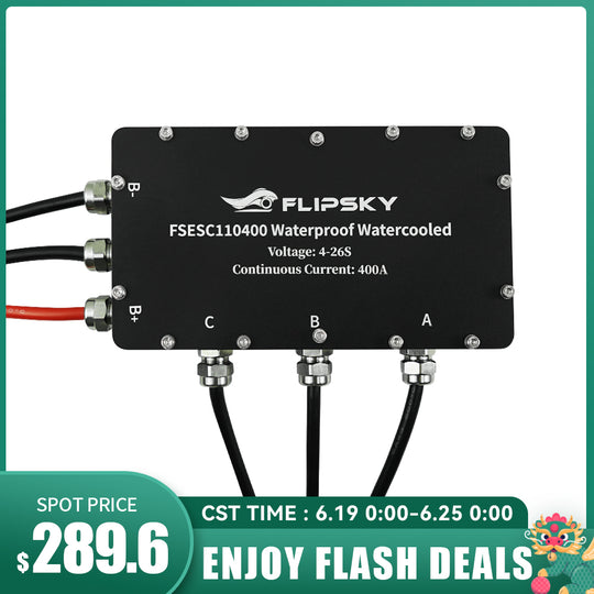 Flash Deals Flipsky FSESC 110400 High Voltage 110V High Current 400A Waterproof ESC Base On Vesc With Aluminum Case Water Cooling Enclosure For E-Foil Fighting Robot Surfboard AGV Robot/RC Boat