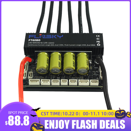 Flash Deals Flipsky FT60BD Dual ESC 60V 120A with heatsink | For DIY Eboard / Scooter / Ebike / Go-Kart / Robotics | Speed Controller / Electronic Speed Controller / esc controller for Brushless Motor