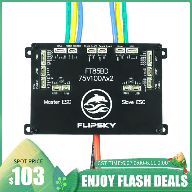 FLIPSKY FT85BD Dual ESC With Aluminum Case NON-VESC For Electric Skateboard / Scooter / Ebike Speed Controller / Electric Motorcycle / Robotics