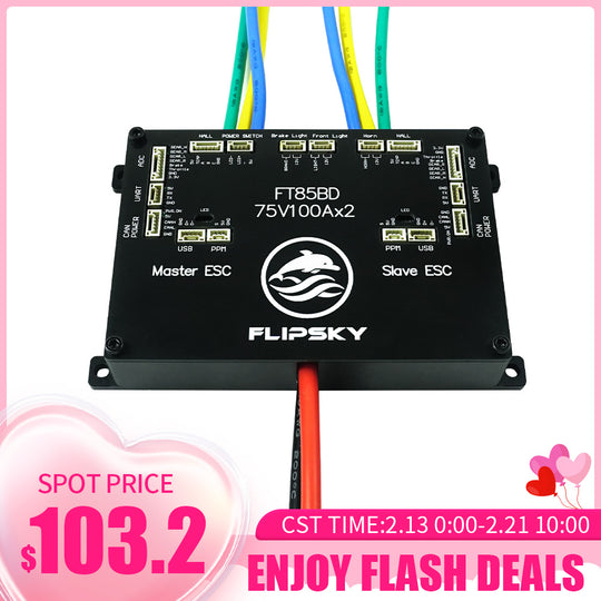 Flash Deals FT85BD Dual ESC 84V 200A With Aluminum Case NON-VESC For Electric Skateboard / Scooter / Ebike Speed Controller / Electric Motorcycle / Robotics