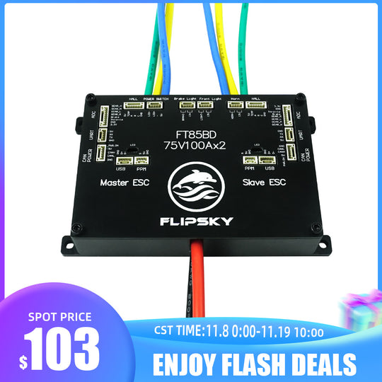 FLIPSKY FT85BD Dual ESC 84V 200A With Aluminum Case NON-VESC For Electric Skateboard / Scooter / Ebike Speed Controller / Electric Motorcycle / Robotics