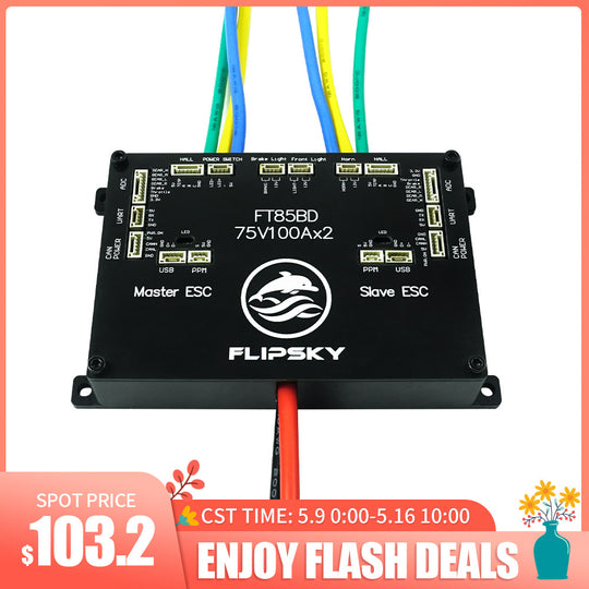 Flash Deals Flipsky FT85BD Dual ESC 84V 200A With Aluminum Case NON-VESC For Electric Skateboard / Scooter / Ebike Speed Controller / Electric Motorcycle / Robotics