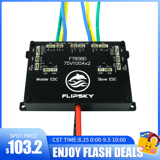 Flash Deal Flipsky FT85BD Dual ESC 84V 200A With Aluminum Case NON-VESC For Electric Skateboard / Electric Scooter / Ebike Speed Controller / Electric Motorcycle / Robotics