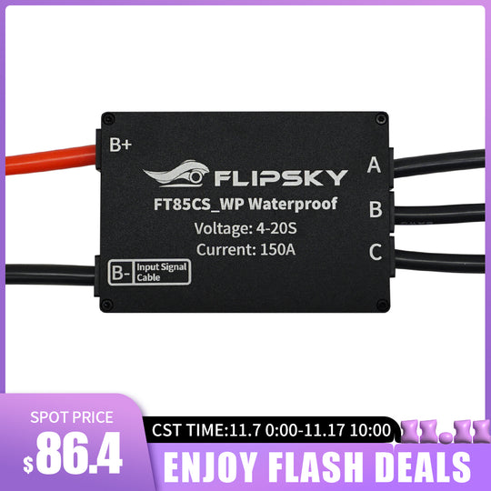 Flash Deals Flipsky IP68 Waterproof NON-VESC FT85CS 85V 150A With Aluminum Enclosure For Electric Scooter / Ebike Speed Controller / Electric Motorcycle / Robotics /  Efoil / Drones