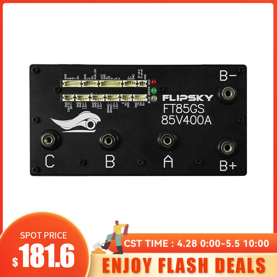 Flipsky FT85GS ESC 85V 400A With Aluminum Enclosure Support PWM Variable Frequency Control And Brake Signal NON-VESC For Electric Skateboard / Electric Scooter / Ebike Speed Controller / Electric Motorcycle / Robotics