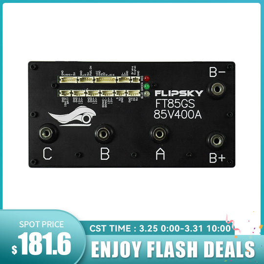 Flipsky FT85GS ESC 85V 400A With Aluminum Enclosure Support PWM Variable Frequency Control And Brake Signal NON-VESC For Electric Skateboard / Electric Scooter / Ebike Speed Controller / Electric Motorcycle / Robotics