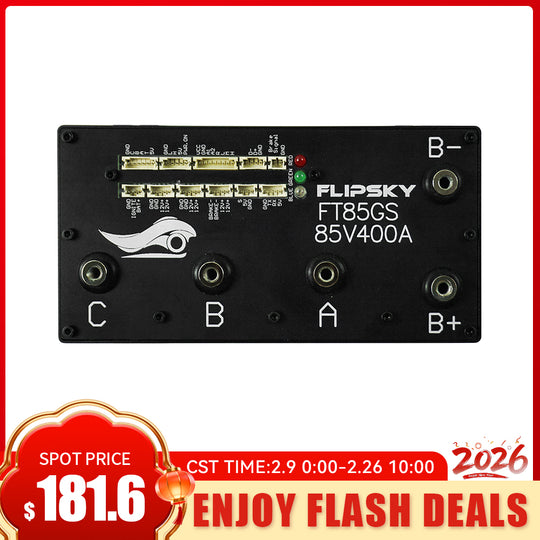 Flipsky FT85GS ESC 85V 400A With Aluminum Enclosure Support PWM Variable Frequency Control And Brake Signal NON-VESC For Electric Skateboard / Electric Scooter / Ebike Speed Controller / Electric Motorcycle / Robotics