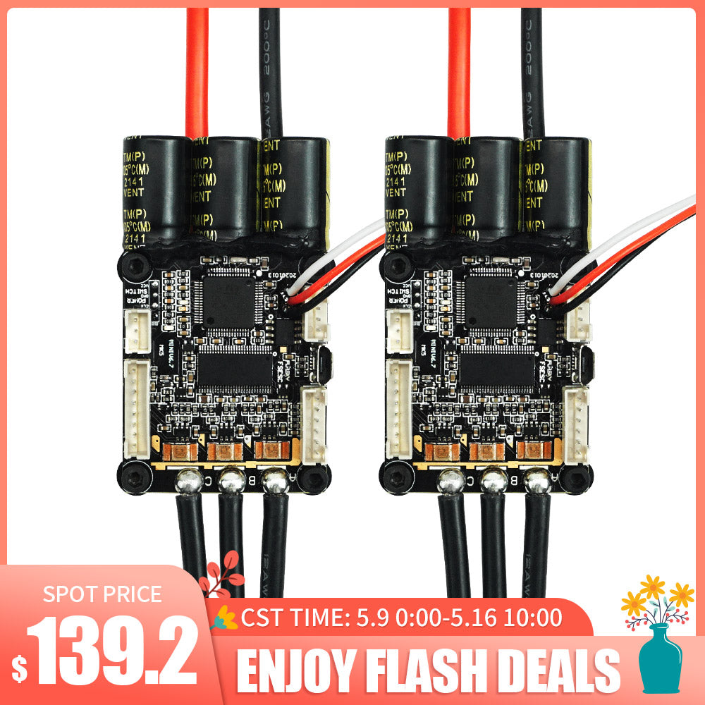 Flash Deals 2pcs FLIPSKY Mini V6 MK5 With Power Button base on VESC_6_MK5 With Aluminum Anodized Heat Sink